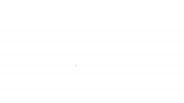 Fekete vonal Repülőjegy ikon elszigetelt fehér háttérrel. Repülőjegy. 4K Videó mozgás grafikus animáció — Stock videók