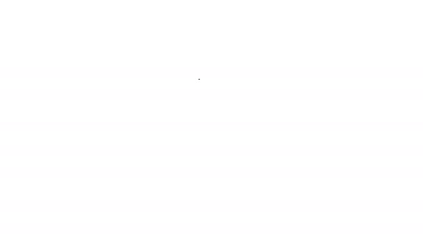 Черная линия Якорь значок изолирован на белом фоне. Видеографическая анимация 4K — стоковое видео