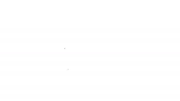 Zwarte lijn ticket pictogram geïsoleerd op witte achtergrond. Vliegticket. 4K Video motion grafische animatie — Stockvideo