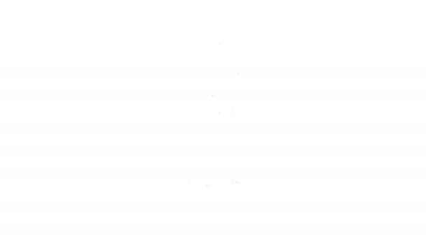 Ícone de farol de linha preta isolado no fundo branco. Animação gráfica em movimento de vídeo 4K — Vídeo de Stock