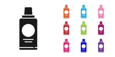 Beyaz arka planda izole edilmiş siyah şampuan ikonu. Simgeleri renklendirin. Vektör İllüstrasyonu