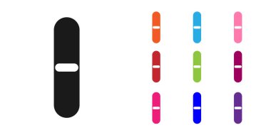 Beyaz arkaplanda siyah tırnak dosya simgesi izole edildi. Manikür aleti. Simgeleri renklendirin. Vektör İllüstrasyonu