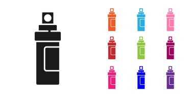 Beyaz arkaplanda siyah parfüm ikonu izole edildi. Simgeleri renklendirin. Vektör İllüstrasyonu