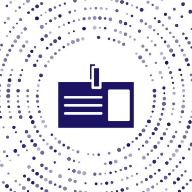 Beyaz arka planda mavi kimlik simgesi izole edildi. Sunum için, şirketin kimliği için, reklam için kullanılabilir. Soyut çember rastgele noktalar. Vektör İllüstrasyonu