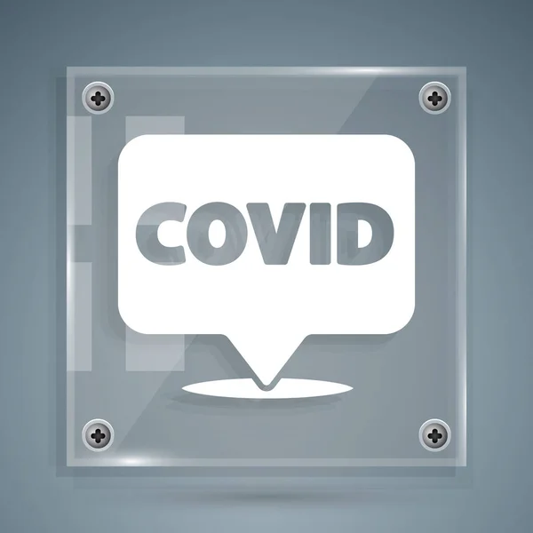 Virus White Corona Covid Icono Ubicación Aislado Sobre Fondo Gris — Archivo Imágenes Vectoriales