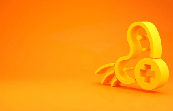 Gelbes Symbol Für Positive Viren Auf Orangefarbenem Hintergrund Coronavirus 2019 — Stockfoto