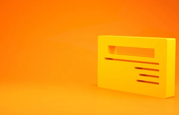 옐로우 방문자 비즈니스 아이콘 오렌지 배경에서 템플릿 미니멀리즘의 개념입니다 렌더링 — 스톡 사진