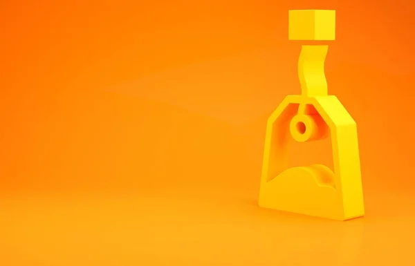 Ikona Žlutého Sáčku Čaje Izolované Oranžovém Pozadí Minimalismus Ilustrace Vykreslení — Stock fotografie