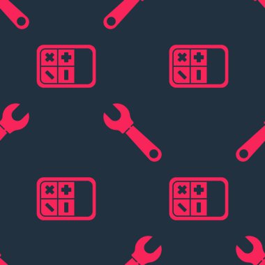 Hesap makinesini ve İngiliz anahtarını pürüzsüz modele ayarlayın. Vektör