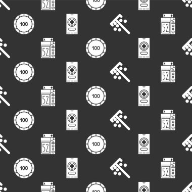 Cipsler için Stick, iskambil kağıtları, kumarhane fişleri ve kumarhane poker turnuvası davetiyeleri. Vektör