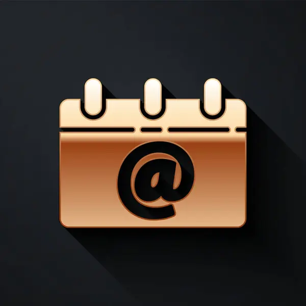 Calendrier Avec Icône Mail Isolée Sur Fond Noir Mail Symbole — Image vectorielle