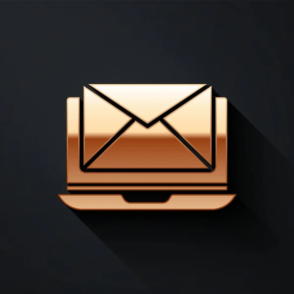 Ordinateur Portable Avec Enveloppe Mail Ouvert Sur Icône Écran Isolé — Image vectorielle