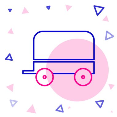 Vahşi batı hattı araba ikonu beyaz arka planda izole edildi. Renkli taslak konsepti. Vektör İllüstrasyonu