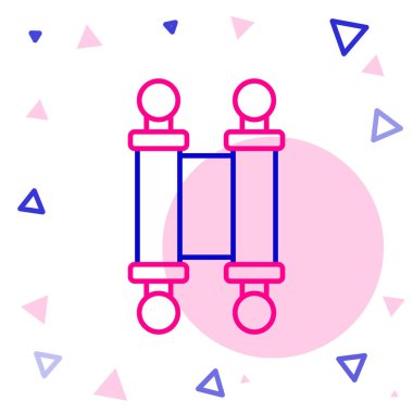 Beyaz arkaplanda izole edilmiş satır kararnamesi, kağıt, parşömen, kaydırma simgesi. Çin parşömeni. Renkli taslak konsepti. Vektör İllüstrasyonu