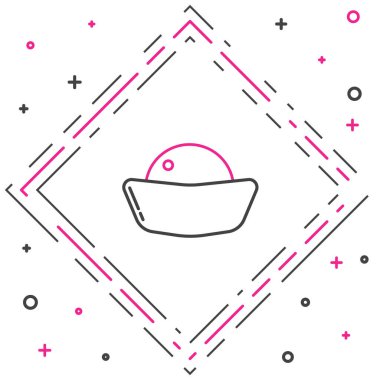 Suşi simgesi beyaz arkaplanda izole edildi. Geleneksel Japon yemekleri. Renkli taslak konsepti. Vektör İllüstrasyonu