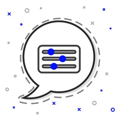 Hat Ses Karıştırıcı simgesi beyaz arkaplanda izole edildi. DJ ekipman kaydırma düğmeleri. Konsol karıştırılıyor. Renkli taslak konsepti. Vektör İllüstrasyonu