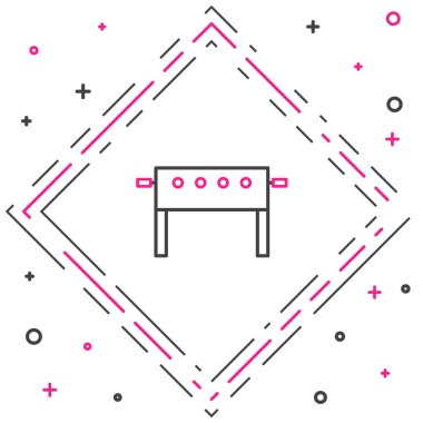 Çizgi Hokeyi masası simgesi beyaz arkaplanda izole edildi. Renkli taslak konsepti. Vektör İllüstrasyonu