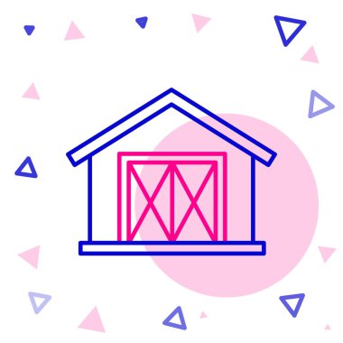 Çiftlik evi simgesi beyaz arka planda izole edildi. Renkli taslak konsepti. Vektör İllüstrasyonu