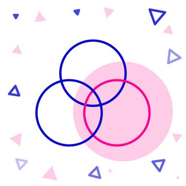 RGB ve CMYK renk karıştırma simgesi beyaz arkaplanda izole edildi. Renkli taslak konsepti. Vektör İllüstrasyonu