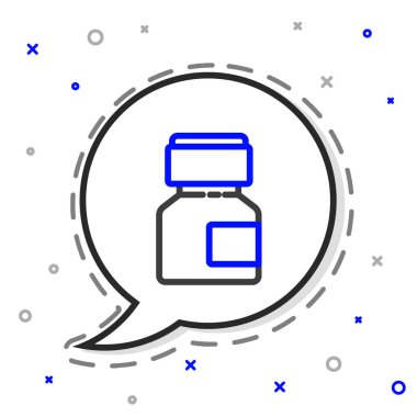 Çizgi boyası, guaj, kavanoz, beyaz arka planda izole edilmiş boya ikonu. Renkli taslak konsepti. Vektör İllüstrasyonu