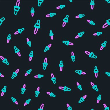 Pipette simgesi siyah arkaplanda izole edilmiş. Tıbbi elementler, kimya laboratuarı ekipmanları. Tıp sembolü. Vektör İllüstrasyonu
