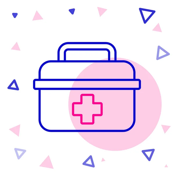 Белом Фоне Выделена Иконка Line First Aid Kit Медицинская Коробка — стоковый вектор