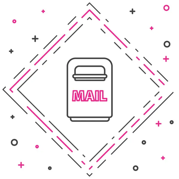 Line Mailbox Icon Isoliert Auf Weißem Hintergrund Briefkastensymbol Briefkasten Mast — Stockvektor