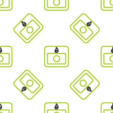 Hat Yangın Alarm Sistemi simgesi beyaz arkaplanda izole edilmiş. Yangın güvenlik kutusunu çek. Vektör İllüstrasyonu