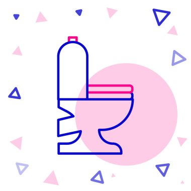 Tuvalet kağıdı simgesi beyaz arkaplanda izole edilmiş. Renkli taslak konsepti. Vektör İllüstrasyonu