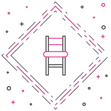 Çizgi Sandalyesi simgesi beyaz arkaplanda izole edildi. Renkli taslak konsepti. Vektör İllüstrasyonu