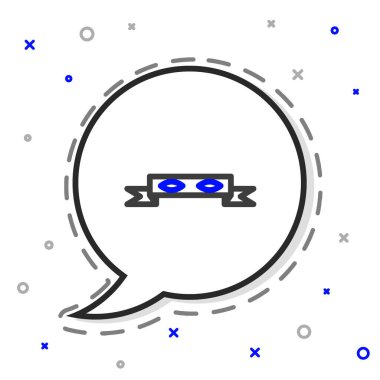 Hat Hırsızı göz maskesi simgesi beyaz arkaplanda izole edildi. Renkli taslak konsepti. Vektör İllüstrasyonu