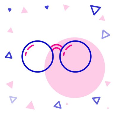 Çizgi Gözlüğü simgesi beyaz arkaplanda izole edildi. Gözlük çerçevesi sembolü. Renkli taslak konsepti. Vektör İllüstrasyonu