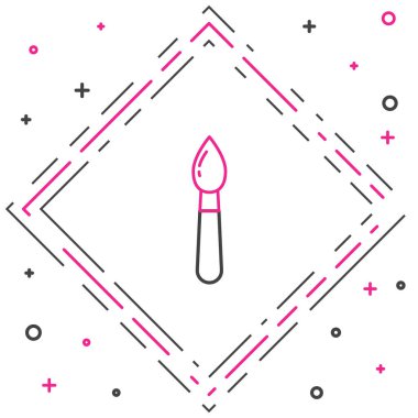 Çizgi fırçası simgesi beyaz arkaplanda izole edildi. Renkli taslak konsepti. Vektör İllüstrasyonu