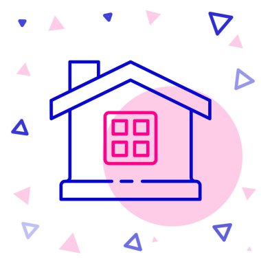 Hat Evi simgesi beyaz arkaplanda izole edildi. Ev sembolü. Renkli taslak konsepti. Vektör İllüstrasyonu