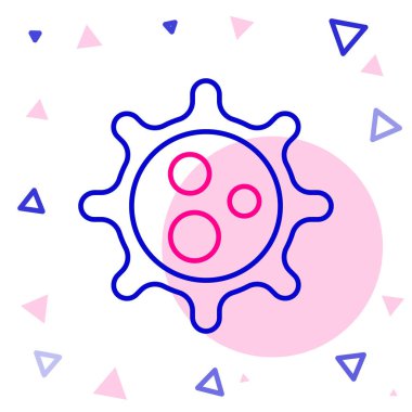 Beyaz arkaplanda çizgi virüsü simgesi izole edildi. Corona virüsü 2019-nCoV. Bakteri ve mikroplar, hücre kanseri, mikrop, mantar. Renkli taslak konsepti. Vektör İllüstrasyonu