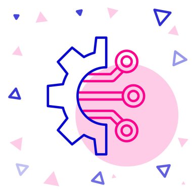 Beyaz arkaplanda izole edilmiş Satır Algoritması simgesi. Yapay Zeka koleksiyonundan algoritma sembolü tasarımı. Renkli taslak konsepti. Vektör İllüstrasyonu