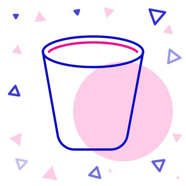 Çöp kutusu simgesi beyaz arkaplanda izole edildi. Çöp kutusu tabelası. Sepet simgesini geri dönüştür. Ofis çöpü ikonu. Renkli taslak konsepti. Vektör İllüstrasyonu