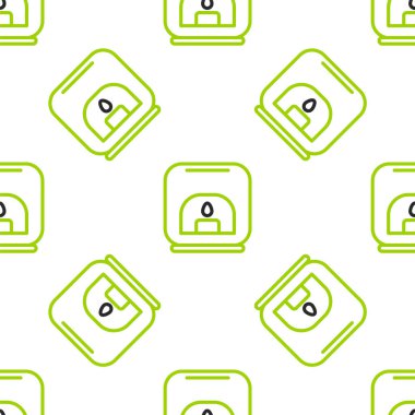 Aroma çizgi lamba ikonu beyaz arkaplanda izole edilmiş pürüzsüz desen. Vektör İllüstrasyonu