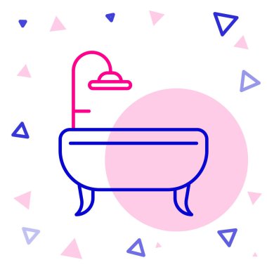 Küvet çizgisi simgesi beyaz arkaplanda izole edildi. Renkli taslak konsepti. Vektör İllüstrasyonu