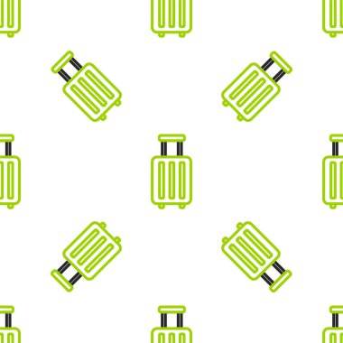 Seyahat simgesi için bavul beyaz arkaplanda izole edilmiş kusursuz desen. Seyahat bagaj tabelası. Seyahat bagaj ikonu. Vektör İllüstrasyonu