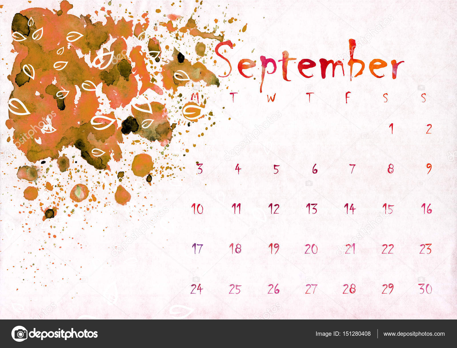 Design colorato stampabile calendario 2018 con mano scritta mesi su acquerello texture vernice — Foto di Tishchenko