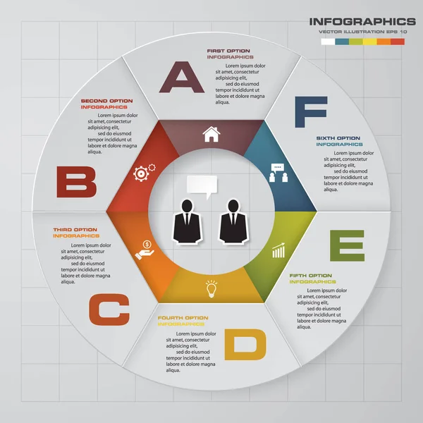 6 passos modelo / gráfico ou layout do site. EPS10 . —  Vetores de Stock