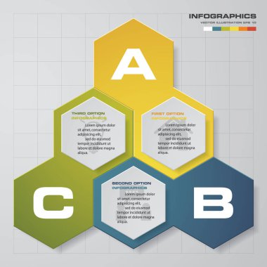 Soyut 3 adımda infographis öğeler. Vektör çizim.