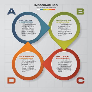Soyut 4 adımda infographis öğeler. Vektör çizim.