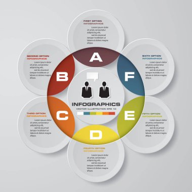 Soyut 6 adımda sunu şablonu. Eps10. 