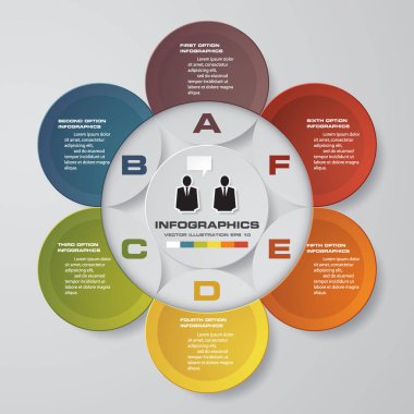 Soyut 6 adımda sunu şablonu. Eps10. 