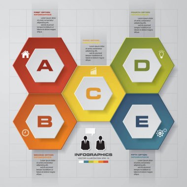 Soyut 5 adım infographis öğeler. Vektör çizim.