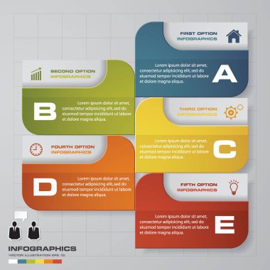 Soyut 5 adım infographis öğeler. Vektör çizim.