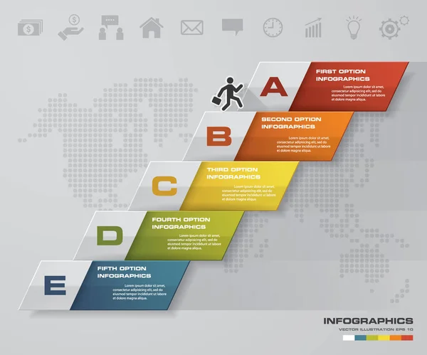 Simple & Editable 5 pasos diagramas de diagramas plantilla / gráfico o diseño del sitio web . — Vector de stock