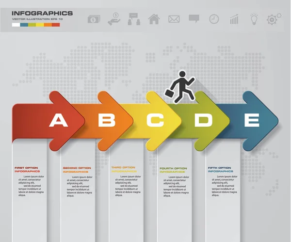 Simple & Editable 5 pasos diagramas de diagramas plantilla / gráfico o diseño del sitio web . — Vector de stock